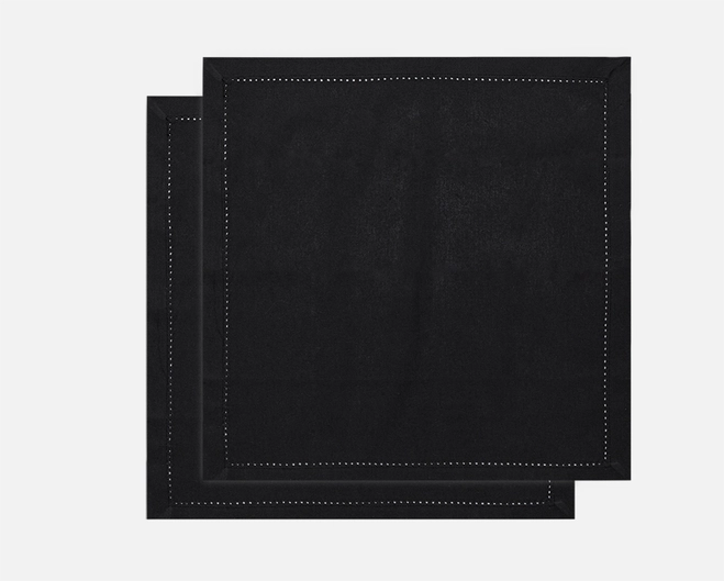 Kit Guardanapos Jolitex Ajour 2 Peças 0.40x0.40m  - Preto