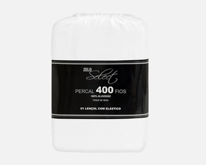 Lençol Zelo Select com Elástico Queen - Percal 400 Fios -  Toque Acetinado