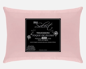 Travesseiro Zelo Select Toque de Pluma 0.50x0.70m - Percal 400 Fios - Rosê