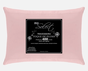 Travesseiro Zelo Select Toque de Pluma 0.50x0.70m - Percal 400 Fios - Rosê