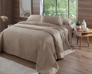 Colcha Matelassê Bali Bambu King com 2 Porta Travesseiros - 400 Fios Acetinado - Casa K