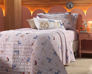 Colcha Matelassê Malha Altenburg Mundo Kids Juvenil com 1 Porta Travesseiro