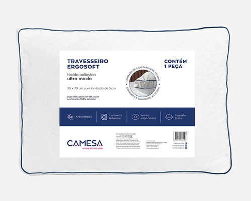 Travesseiro Camesa Ergosoft 0.50x0.70m