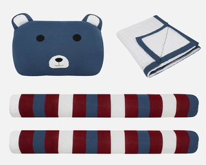 Kit para Berço Tricot Zelo Select 4 Peças - Urso Azul