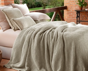 Colcha Portuguesa Linen Favo King com 2 Porta Travesseiros - Naturalle Fashion