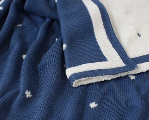 Manta Tricot Chenille Poá Blue - Zelo Select