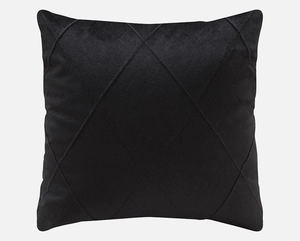 Almofada Decorativa Suede - Losango Preta