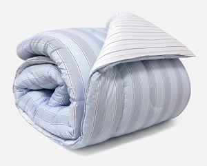 Kit Zelo Classic 5 Peças - Edredom + Jogo de Cama Casal - Blue Stripes