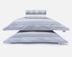 Kit Zelo Classic 5 Peças - Edredom + Jogo de Cama Casal - Blue Stripes