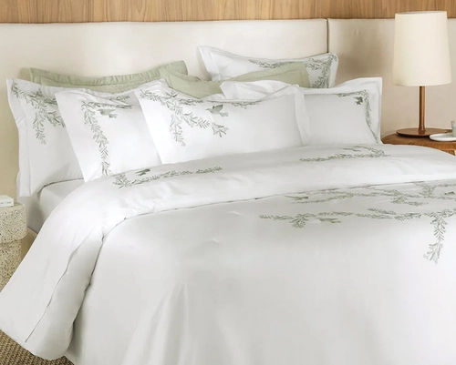 Jogo de Cama Pistacia Queen - Cetim 300 Fios 100% Algodão Egípcio - Trussardi