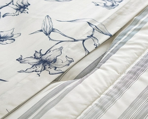 Kit Alexandre Herchcovitch 5 Peças - Edredom + Jogo de Cama Casal - Lyric Azul