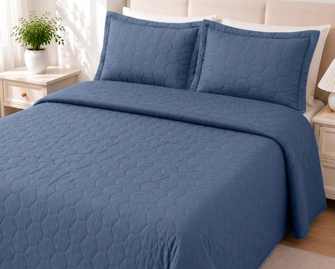 Colcha Matelassê Zelo Malha Premium Casal - Índigo