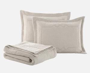 Colcha Portuguesa Jacquard Valença King com 2 Porta Travesseiros - Naturalle Fashion