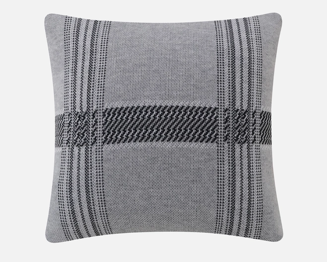 Almofada Zelo Select Tricô Jacquard 0.45x0.45m - Xadrez Cinza