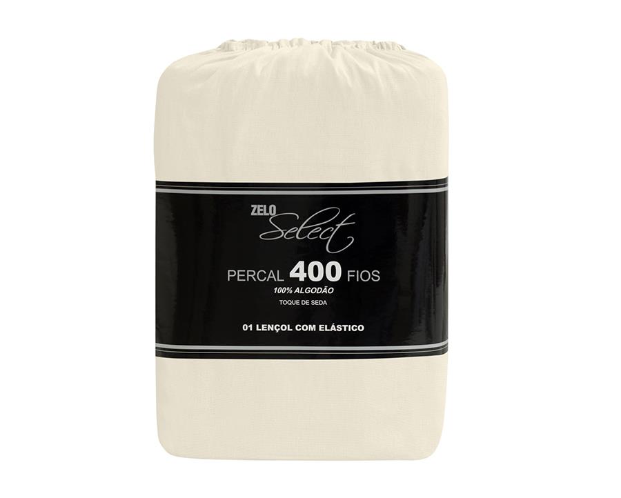 Lençol Zelo Select com Elástico Queen - Percal 400 Fios - Toque Acetinado