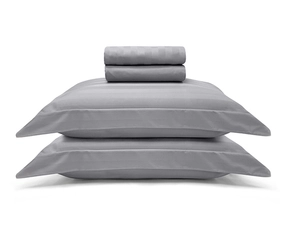 Jogo de Cama Zelo Select Maquinetado King - Percal 400 Fios - Toque Acetinado - Zinco