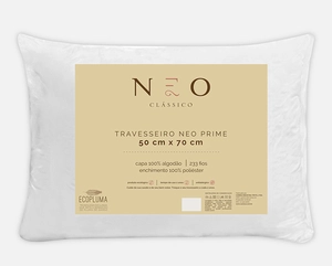 Travesseiro Camesa Neo Prime Ecopluma 0.50x0.70m - Percal 233 Fios