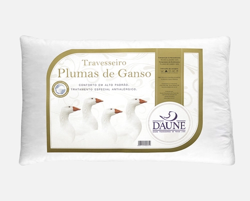 Travesseiro Daune 100% Plumas de Ganso 0.50x0.90m